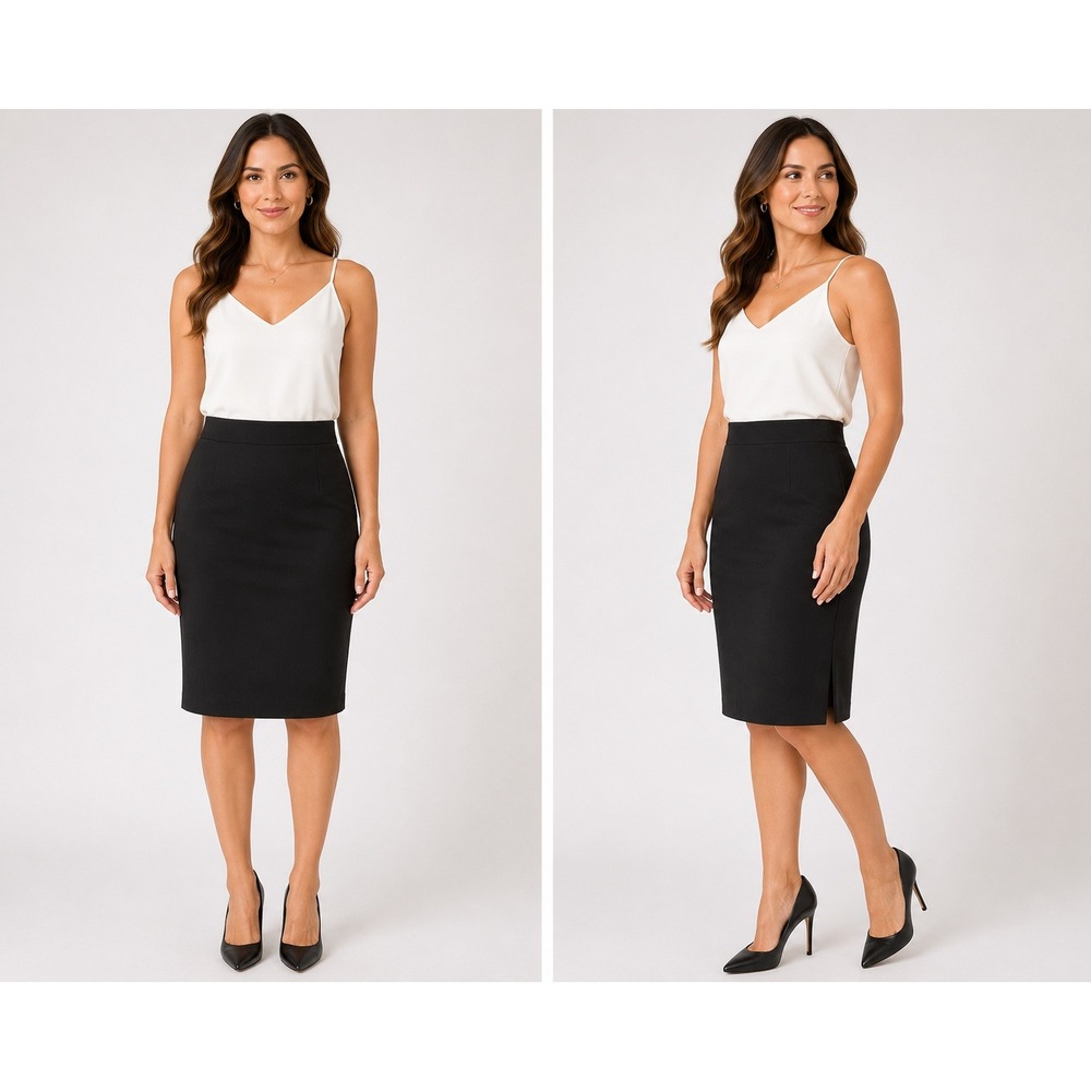 Banana Republic Navy Blue Stretch Wool Blend Pencil Skirt Size 14 Career Work